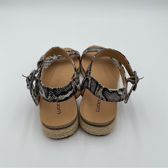 Lucky Brand Gabrien Snakeskin Print Espadrille Strappy Summer Sandals Size 7.5 - Picture 6 of 8